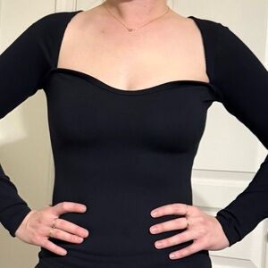Abercrombie Black Long Sleeve Bodysuit